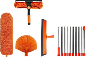 Kit de raclette et plumeau extensible 2 en 1 de 20 pieds à haute portée Outil de nettoyage de <span class=keywords><strong>vitres</strong></span> double face - Product Image 3
