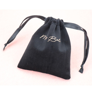 Factory Supply 8*10 cm Luxury Soft Black Drawstring Velvet Bag Custom <b>Small</b> Jewelry Pouch Packaging With logo Gold Printed - Product Image 4