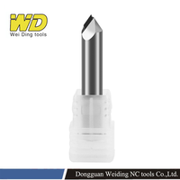Outil de gravure diamantée à 90 degrés, fraise à chanfreiner PCD, fraise à fraiser en carbure CNC pour alliage d'aluminium, support personnalisé ODM et OEM