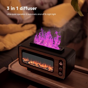 7 Color LED 3D Fire Flame Simulated Fireplace Ultrasonic <b>Aroma</b> Essential Oil <b>Diffuser</b> Air Humidifier Hotel Use - Product Image 3