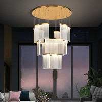 Grand lustre, luminaire moderne en acrylique, style nordique créatif pour escalier, villa, lustre de luxe évidé pour escalier