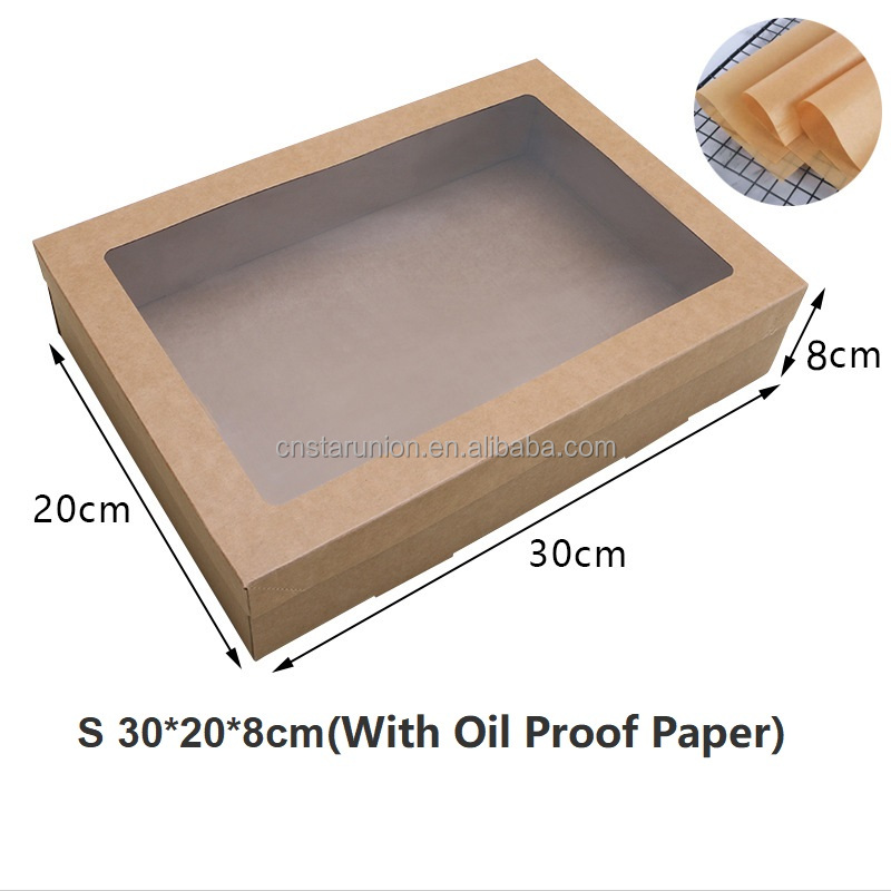Marrón S 30*20*8cm (con papel a prueba de aceite)
