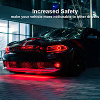 Feux de calandre à LED RGBIC de couleur de rêve IP68 étanche APP télécommande feux de grille avant pour voiture camion SUV