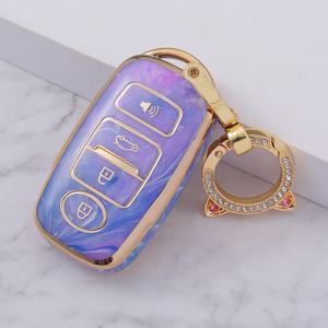 New Fashion Jade TPU Autos chl üssel etui Abdeckung mit Schlüssel bund Für Perodua Myvi Ativa Alza 4 Knopf Autozubehör Schlüssels chutz - Product Image 5