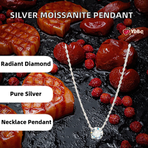 Collier pendentif en moissanite plaqué argent en forme de fleur 1-3 carats, luxe léger avancé, décontracté, romantique, élégant pour femme - Product Image 2