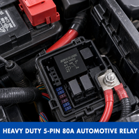 Relais automobile JD2912-1Z-12VDC 12V 80A 5 broches pour circuit imprimé, bornes pointues 9,5 mm, relais de puissance haute intensité SPDT pour voiture et camion