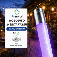Tube anti-moustiques UV LED T8 365nm en verre thermolaqué à faible fuite de UV, sûr pour les restaurants et cuisines