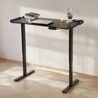 Bureau d'ordinateur pour jeux vidéo réglable en hauteur avec éclairage ambiant et structure métallique fabriqué en Chine
