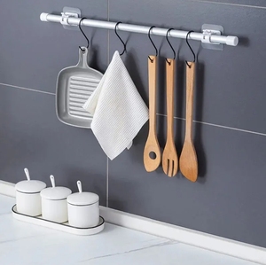 Ganci da Parete in Plastica Creativi con Forte Suzione <span class=keywords><strong>per</strong></span> Conservazione Domestica, Supporto <span class=keywords><strong>per</strong></span> Aste e Bastoni <span class=keywords><strong>per</strong></span> <span class=keywords><strong>Tende</strong></span> - Product Image 3