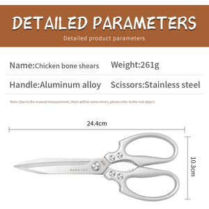 <span class=keywords><strong>Ciseaux</strong></span> de cuisine professionnels en acier inoxydable 3cr13 <span class=keywords><strong>ciseaux</strong></span> polyvalents robustes pour volaille légumes viande <span class=keywords><strong>Pizza</strong></span> cuisine <span class=keywords><strong>à</strong></span> domicile - Product Image 6