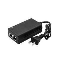 Injecteur PoE 48V 0.5A 24W 2 ports Full-Duplex 10/100Mbps Ethernet Norme UE/US Ignifuge pour caméras et commutateurs réseau