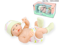 Poupée Reborn miniature mignonne de 24 cm (9,5 pouces), modèle réaliste en plastique souple, jouet éducatif pour filles