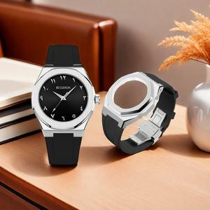 Boîtier de montre OEM en acier inoxydable de 20 mm avec bracelet en silicone étanche, bracelet en fluorocarbone, bracelets de montre à quartz et mécaniques - Product Image 1