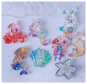 Miniature kawaii sirène flatback résine cabochon princesse canard licorne dessin animé slime charme pour bijoux coque de téléphone autocollant de chaussure - Product Image 5