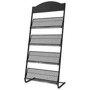 Meicheng Literature Display Stand Floor Standing Magazine Newspaper Rack Metal