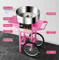 Machine à Barbe à Papa Commerciale Type Chariot, Bol en Acier Inoxydable 520mm, Moteur en Cuivre Pur, pour Carnaval Extérieur