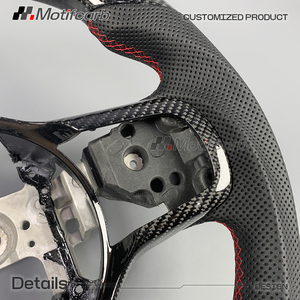 Volante de fibra de carbono con luces LED personalizadas para Mitsubishi Lancer Evolution X GSR MR X Final Edition 2008-2016, con empuñaduras negras. - Product Image 4