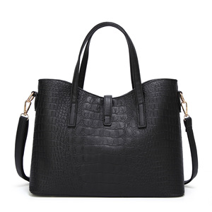 Sac à bandoulière tendance pour femme en PU effet crocodile, nouveau sac fourre-tout zippé, imperméable, doublure en coton, portable, tout usage - Product Image 3