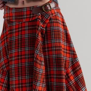 กระโปรงทรงเอ สไตล์อังกฤษ ลายสก็อต เอวสูง สำหรับผู้หญิง รุ่นใหม่ล่าสุด เหมาะสำหรับฤดูใบไม้ร่วงและฤดูหนาว - Product Image 3