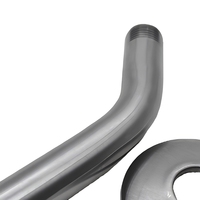 HT. Bras de douche mural rond en laiton chromé forgé avec bride 1/2"NPT x 6" de long