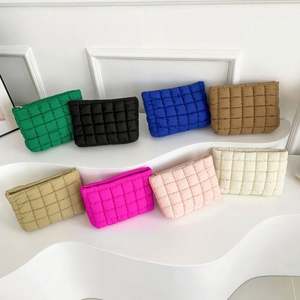 Women Girls Fashion Travel Makeup Bag Soft Quilted Pleated Cosmetic Pouches Qulted <b>Make</b> <b>up</b> Bag <b>Storage</b> Puffer Clutch Bag - Product Image 2