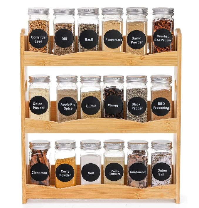 Best Selling Spice Rack Bamboo Rotating Organizer for Kitchen