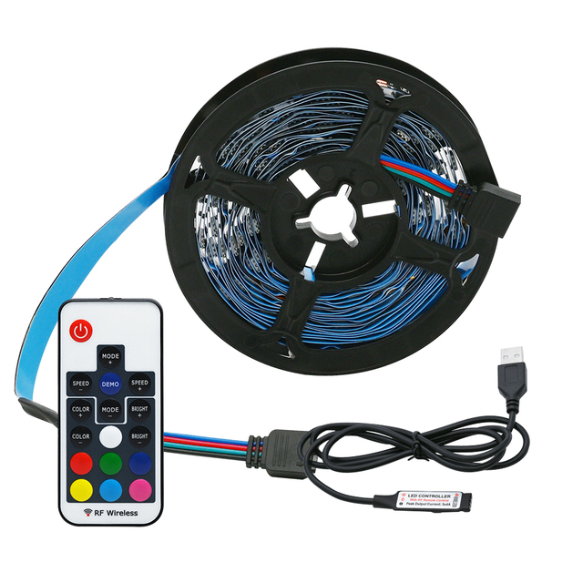 1M 2M 3M 4M 5M USB-Powered 17 Keys RF Remote Controlled LED Ambient TV Backlight Strip LCD TV Strip Lights