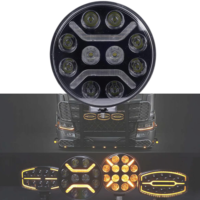 Projecteur LED rond de 9 pouces 80W pour camion de chantier, pare-chocs tout-terrain, feux de travail DRL, feux de brouillard et de conduite