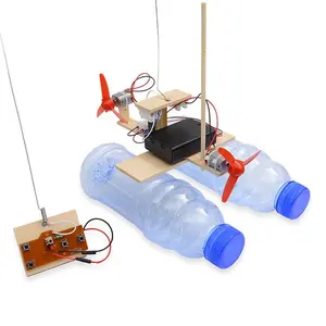 Gemonteerd Windturbine Model Afstandsbediening Boot DIY Wetenschap Educatief Speelgoed kinderen Speelgoed Gift