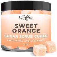 Crème exfoliante au sucre OEM/ODM ultra hydratante, bio, à l'orange douce, 12 oz, au beurre de karité et mangue, végétalienne, réutilisable