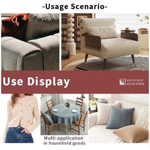 Vải trang trí nội thất giả vải lanh 100% polyester, không xù, in họa tiết, khuyến mãi - Product Image 5