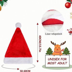Chapeau de Noël personnalisé avec pompon, logo brodé imprimé, vente en gros, chapeaux de Père Noël en velours chaud noir, bleu, rouge, vert pour l'hiver - Product Image 2
