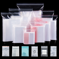Sac à fermeture éclair PE transparent imperméable à l'eau tous les types de pochettes à fermeture éclair latérale rouge sac à fermeture éclair PE
