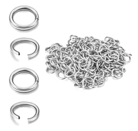 Anneaux Ouverts DIY en Or 18 Carats & Acier Inoxydable Argenté, Non-Ternissables, Accessoires de Bijouterie 100-200 Pièces/Lot, Maillons & Composants