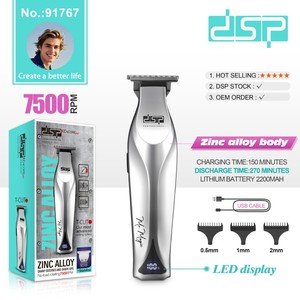 Tondeuse à cheveux électrique DSP 7500 tr/min, corps en alliage de zinc, écran LED, rechargeable pour adultes et enfants - Product Image 1