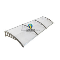 Auvents de fenêtre en polycarbonate écologiques pour l'extérieur avec commande manuelle, supports en PP et aluminium, garantie de 5 à 10 ans