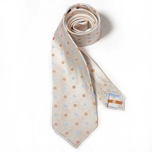 2024 nuevo diseño <span class=keywords><strong>Beige</strong></span> puntos florales todo enrollado a mano medio forro <span class=keywords><strong>para</strong></span> hombre corbatas <span class=keywords><strong>corbata</strong></span> personalizada 100% corbatas de seda - Product Image 6