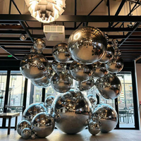 Grande boule miroir géante en argent métallique lisse, boule gonflable en PVC décorative, mariage, Noël, Ramadan, fêtes, école, Diwali