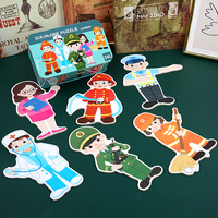 Grand puzzle en bois six-en-un, jeu éducatif de correspondance et de réflexion pour enfants de 5 à 7 ans, unisexe