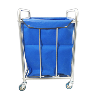 Hospital Furniture Medical Mobile Dirty Clothes Nursing Care Laundry <strong>Trolley</strong> Oxford Bag Detachable Stainless Steel Cart - Product Image 4