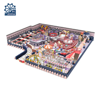 Aire de jeux intérieure commerciale Joyful Factory avec balançoires et toboggans pour enfants, labyrinthe certifié CE, capacité de 50 personnes, pour les enfants de plus de 3 ans
