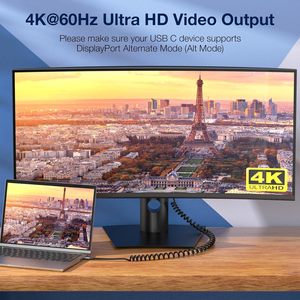 <span class=keywords><strong>USB</strong></span> C 3.2 Gen2 20 Gbit/s 4K Bio Coiled Typ C Ladekabel 1M Einziehbare Stretchfeder-Schnell ladekabel kamera - Product Image 6