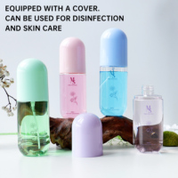 Flacon pulvérisateur ovale en PET de 200 ml, couleur macaron, vide, pour cosmétiques, nettoyant visage, brume tonifiante, impression sérigraphique personnalisée du logo