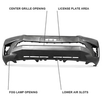 Pare-chocs avant pour Toyota Land Cruiser Prado LC150, style OEM, remplacement, plastique PP avec découpes pour les feux antibrouillard et la calandre