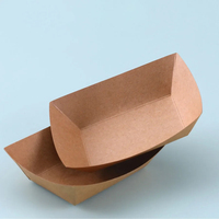 Boîte d'emballage en papier kraft en forme de bateau Boîte à lunch en papier kraft jetable Snack Food Container Tray Cookie Candy Cake Boxes