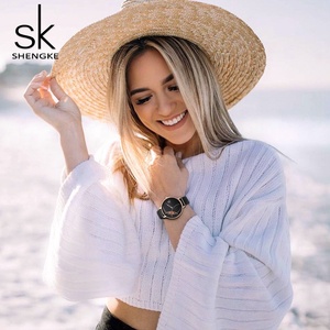 SHENGKE Offre Spéciale Logo personnalisé en acier inoxydable <span class=keywords><strong>montre</strong></span> à main de luxe évider <span class=keywords><strong>montre</strong></span>-bracelet à Quartz dame marque poignet nouvelle tendance - Product Image 5