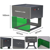Graveur laser de bureau mini Perfect Laser-3W 80x80mm, machine de marquage portable pour acier, bois, papier, céramique, état neuf LAS
