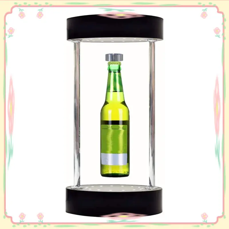 360 rotating Magnetic Floating Bottles Stand Levitation Lighting Displays For Wine Advertisement