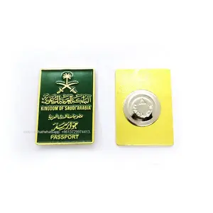 Kerajaan yang sangat baik paspor Arab SAUDI logam pin magnetik bros ponsel pintar stiker telepon dalam bentuk persegi panjang