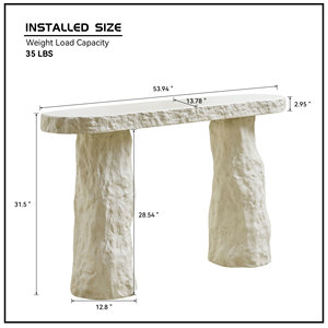 Table <span class=keywords><strong>console</strong></span> au design moderne de 53,94 pouces, table en pierre, table d'entrée en fibre de verre avec pieds irréguliers pour salon - Product Image 2
